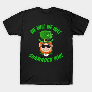 Funny Saint Patricks Day Shamrock and Leprechaun T-Shirt
